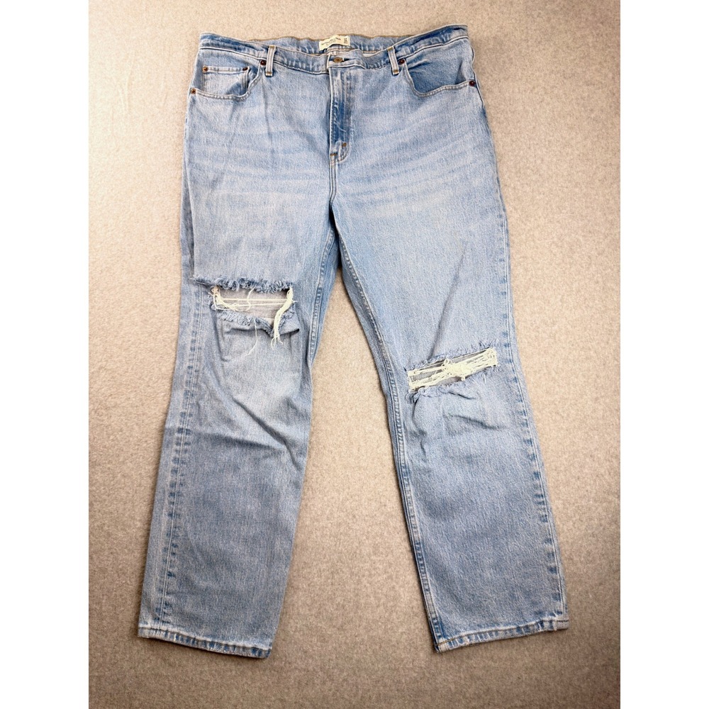 Abercrombie & Fitch The 90s Straight Ultra High Rise Distressed Jeans 34 18s